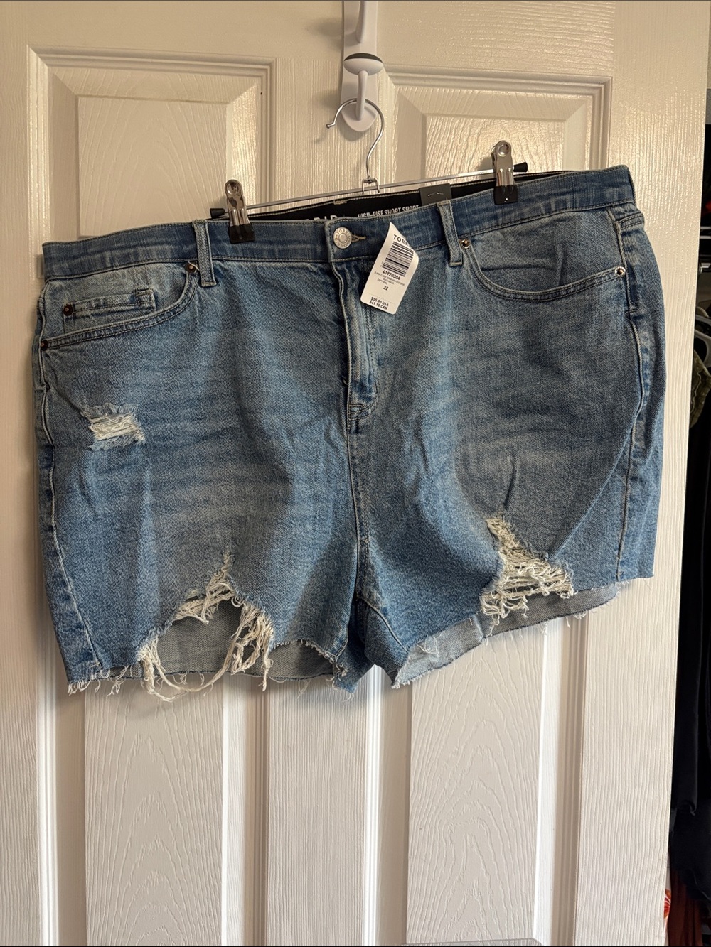 torrid Light Blue Distressed Denim Shorts
